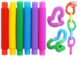 NIYANETAIL Flexible Pop Ring Pop Tube Pipe Decompression Anxiety Stress Relief Toy for Kids