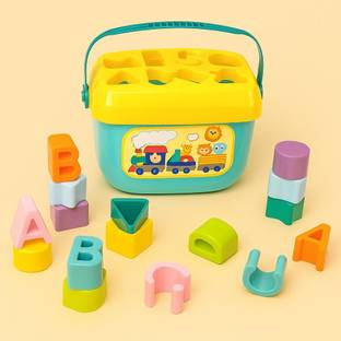 THETOYCULT Baby First Block 16 Alphabet & Blocks Toys Kids & Baby Girl-Boy (Multicolor)