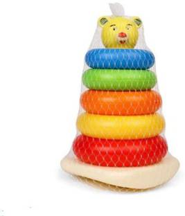 shreenik Stacking Teddy Rings for Growing Babies,- 5 pis Rings (Multicolor)
