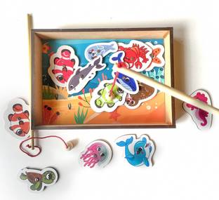 Minileaves Wooden Magnetic Fishing Toy Game