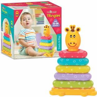 Toymate Giraffe Stacking Triangle Shape Ring Toy For Kids & Toddlers Age 12-36 Months +