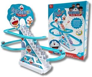 Goyal's Doraemon's Stair Climbing Toys for Kids, Escalator Toy with Lights and Music