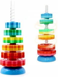 कंट्रीलिंक Rainbow Spinning Stacking Toys Early Education Kids Brain Development Toys