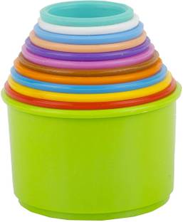 house of fun Build Up Beakers Stacking and Nesting Toy for Kids, 12 Pieces