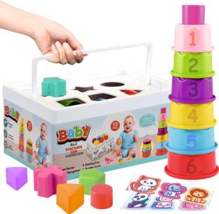 Angel Kids 4 in 1 Shape Sorting & Stacking Cups