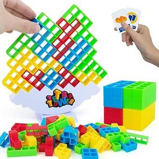 CrazyBuy Tetra Tower Game 16Pcs Stack Tower,Swing Stack High Child Balance Building Block
