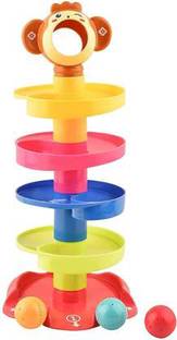M-Alive Roll Ball Toy Ball Drop Tower Run with Roll Swirling Ramps for Baby Toddler Toy
