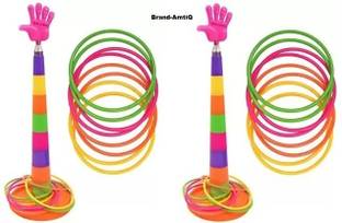 AmtiQ Combo 2 in 1 Ring Toss Game | Shape Sorter Color Recognition Aim and Strike Game