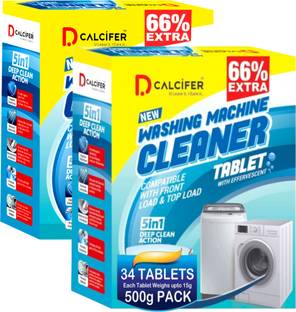 Dcalcifer Washing Machine Descaler Tablets Deep Drum Tub Cleaning Front Top Load Cleaner Detergent Powder (Effervescent Tablet)