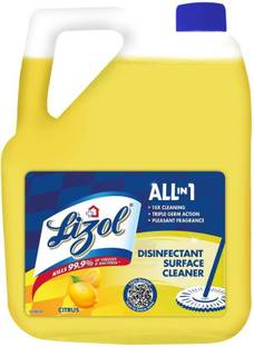 LIZOL Suitable for All Floor Cleaner Mops | Kills 99.9% Germs B* Lemon (5 L) Stain Remover