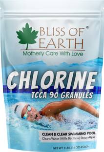 Bliss of Earth Chlorine Powder for Clean & Clear Swimming Pool Kills Bacteria Stop Algae 453gm