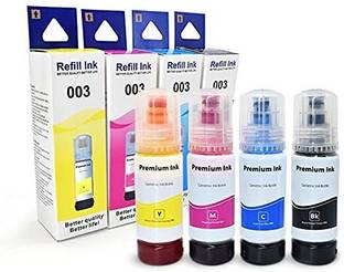PRINTIFY 001/ 003 Ink for Epson L3110, L3150, L3250, ,L3116,L3101,L3210,L3215,L3216, Black + Tri Color Combo Pack Ink Bottle