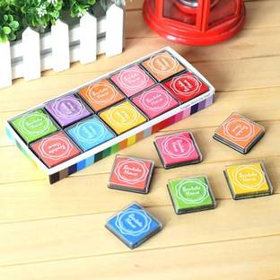 KRYTONE Ink Pad Stamps,Washable 20 Colors Rainbow Finger Ink Pad for Kids Stamp Pad Ink