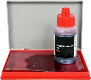 Fateh Red Stamp pad ( Size 88mm x 54mm ) and Red Ink ( 25 ml ) Combo
