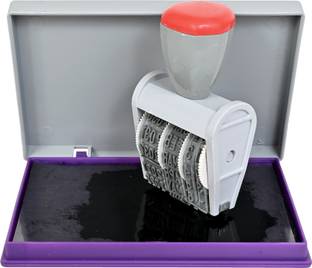 HADII Date Stamp Rubber Stamp + Violet Stamp Pad Combo
