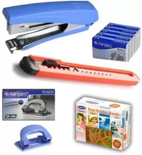 BANISTROKES MANUAL NO 10 ROUND EDGE KANGAROO STAPLER STAPLER PIN CUTTER RUBER BAND 4 in 1 COMBO