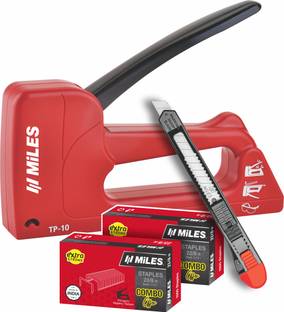 Miles Plastic Body Tp 10 Stapler | 23/8 Staple Pins 2 boxes | 1 PN902 snap off cutter Cordless  Stapler