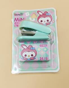 Paper Bear Light Green Kuromi-themed mini stapler set NA  Stapler