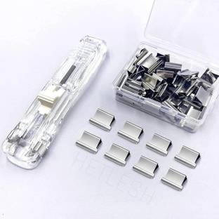 HGC Push Stapler Paper Staplers with 50 Pcs Reusable Clips NA  Stapler