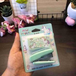 SURYAANSHI Cute Unicorn Cartoon Mini Stapler, Home Stapler with 1000 Staples Pins for Kids Corded  Stapler