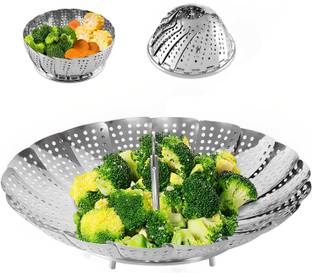 4tens Stainless Steel Vegetable Steamer, momos Steamer, Folding Collapsible Basket Stainless Steel Steamer