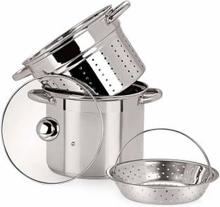 PRISTINE Tri Ply Induction Base Pasta Steamer, Multi Purpose Stainless Steel Steamer