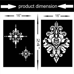 designopolis Combo Painting Wall Stencils (Size:- 16X24 Inch)Border Pattern Theme Design Ideal For Home Entrance, Drawing Room Decoration Modern Arts Wall Stencil Stencil