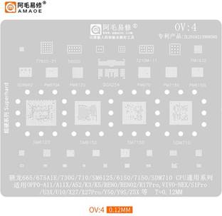 AKT AMAOE OV4 STENCIL SDM710 CPU Reballing Stencil PM670A PM6150L SDR660 PM6125 PMI632 PM7150 Stencil