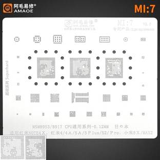 AKT AMAOE MI-7 STENCIL For Redmi Mi Y2/Mi4/MI4A/Mi 5A/Mi A1 MI NOTE4/4X, MI4, MI 4X, MI 4A, MI 5A, MI 5 PLUS, MI NOTE5, MI S2, MI Y2, For Xiaomo Redmi MSM8953/8917 CPU, Redmi Note 4X, MI A1,MI MAX2, MI Y2 PRO Stencil