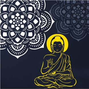 ARandNJ Combo Painting Wall Stencils (Size:- 16X24 Inch) SPIRITUAL PRINT THEME- Lord Buddha and Mandala Rangoli DIY Reusable Design Ideal For Home Entrance, Pooja Room & Office Decoration Modern Art Wall Stencil