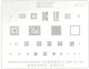 AKT AMAOE MI-3 STENCIL For :MSM8928 CPU,MT6592 CPU,NOTE2,NOTE2A, CPU RAM Power ADUIO PM IC Chip Stencil