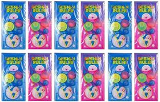 Royals Design Ruler Spirograph Drawing kit for Kids, Pack of 12 Sets Birthday Return Gifts for Kids Pack of 12 (Kids Design Ruler) spirograph Stencil
