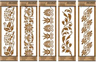Decorze Decorze Plastic Stencils for Border Art, Wall, Border Stencils for Wall Painting 19-DB-73-74-75-76-70 PAINTING Stencil