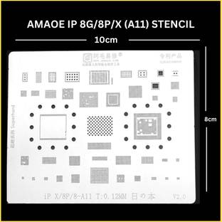AKT AMAOE IP 8G/8P/X (A11) STENCIL BGA IP 8G,IP 8 PLUS,IP X ,A9 CPU Reballing for tin tin mesh Wrap around microchip BGA Heating MSM8956 CPU Redmi, STEEL Stencil