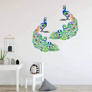 Kayra Decor for Home Wall Decoration Suitable for Room Decor and Craft (16 x 24-IN) KHSNT014 Peacock Wall Design Stencils (Size: 16" X 24") Beautiful Wall Stencil