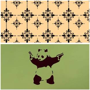 Kayra Decor Combo Modern and Kung Fu Panda Wall Design Stencils For Wall Painting and Home Wall Decoration – Suitable For Room Decor, Craft and Wall Art ( 16 x 24-inches Pack of 2 )( KHS264_KHS363 ) Decor KHS264_KHS363 Combo Premium Quality Reusable Beautiful Wall Stencil (Size:- 16 X 24 Inches, Pack Of 2) for Home Decoration Wall Stencil
