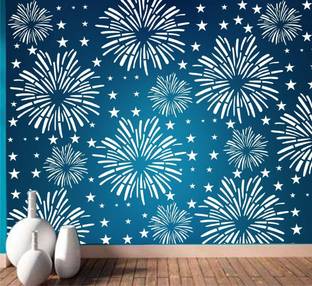 शाइन इंटीरियर्स Wall Stencils Wall Stencils Fountain With Stars (Size 16x24 Inch) reusable Sheet. स्टफ्फी स्टेंसिल