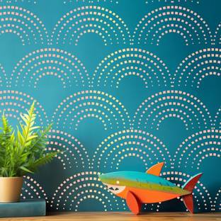 Kayra Decor Circle Wall Design Stencilsf or Wall Painting for Home (16 inch x 24 inch) KHS361 Wall Arts Stencil