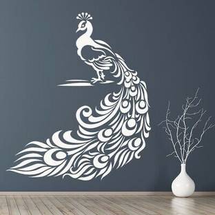 Aaradhya Collection (24 x 40) Peacock Wall Design Stencils for Wall Painting for Home Decor B360130 Wall Stencil Stencil