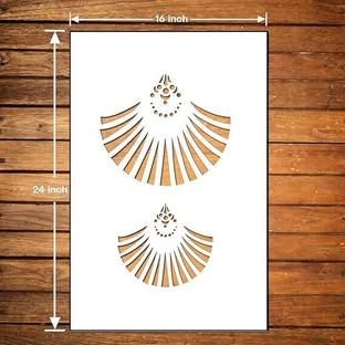 JAZZIKA Wall Stencils (Size- 16X24 Inch) Abstract Pattern DIY Reusable Painting Design Geometric Design Wall Art Stencil
