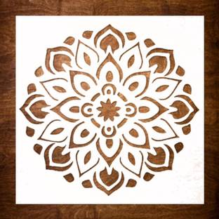RaniPari Mandala Stencil for Painting Flower Stencil - 6x6 Inches Mandala Stencil wall Stencil