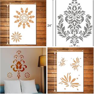 DAMYA DECORE WALL PAINTING FOR (SIZE 16X24 INCH) MODERN, TRADITIONAL , DAMASK & WATER DROP ART STENCIL DESIGNS SUITABLE FOR ROOMS, HALLS, CRAFT, CEILING, ETC. Stencil