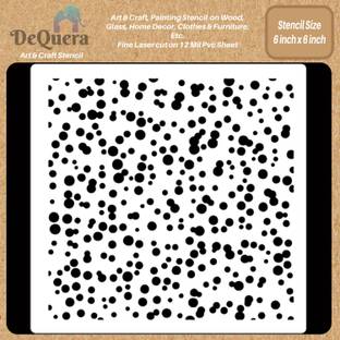DEQUERA DeQuera Dot Design Stencil for Fabric Painting - Grimy Dots Stencil - Stencils f or Dot Painting - Dot Painting Stencils Template - Dot Stencils for Craft and Ar Modern Craft Stencil Stencil