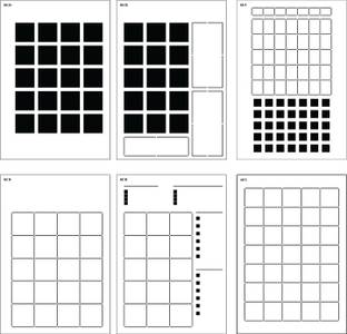 DEQUERA Journal Stencils (Monthly Layouts #1) - x6 Stencils for A5 Dot Grid Bullet Journ al Notebook, Save Time on Full-Page Layouts, DIY Templates for Productivity Plan ner by Sunny Streak Stencil