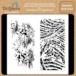 DEQUERA DeQuera Ture Painting Stencils - Distressed Paint and Distressed Swirls Stencil- Distressed Geometric Wall Stencil - Reusable Stencils for Art - Ture Stencils D Modern Craft Stencil Stencil