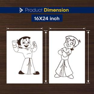 ARandNJ Cartoon Character Theme- Chhota Bheem Print DIY Reusable Design Ideal For Cartoon Character Theme- Chhota Bheem Print DIY Reusable Design Ideal For Kids Room, Bedroom & Play School Decoration Wall Stencil