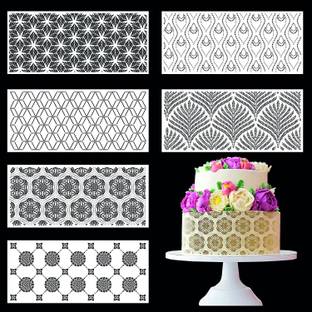 IVANA'S Cake Stencil Decorating Tools Wedding - 4 pcs Cake Stencil Cake Decorating Tools Stencils for Cakes for Creating Elegant and Professional Wedding and Birthday C ake Decorations Stencil