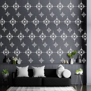 Kayra Decor Modern Wall Design Stencils for Wall Painting for Home Wall Decoration � Suitable for Room Decor, Ceiling, Craft and Floors (16 inch x 24 inch) (KHS264) KHS264 Wall Arts Stencil