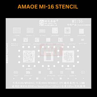AKT AMAOE MI-16 BGA Reballing Stencil MI-16 for MT6795 CPU,MI NOTE 2,MINOTE 3, BGA Reballing Stencil MI:16 forMT6795 CPU,MI NOTE 2,MINOTE 3, MSM8956 CPU Redmi, Stencil
