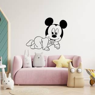 ARandNJ Painting Wall Stencils (Size:- 16X24 Inch) CARTOON CHARACTER THEME- "Disney Little Mickey Mouse" DIY Design Suitable For Kids Room & Play School Decoration Modern Reusable Art Wall Stencil Stencil